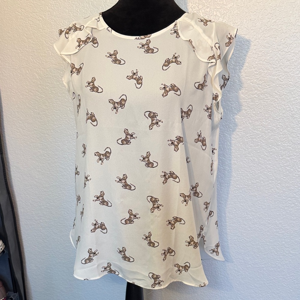 Tiger Print Sleeveless Top